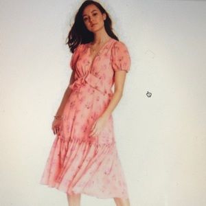 NEW LoveShackFancy Pink Floral Midi Dress Size 14